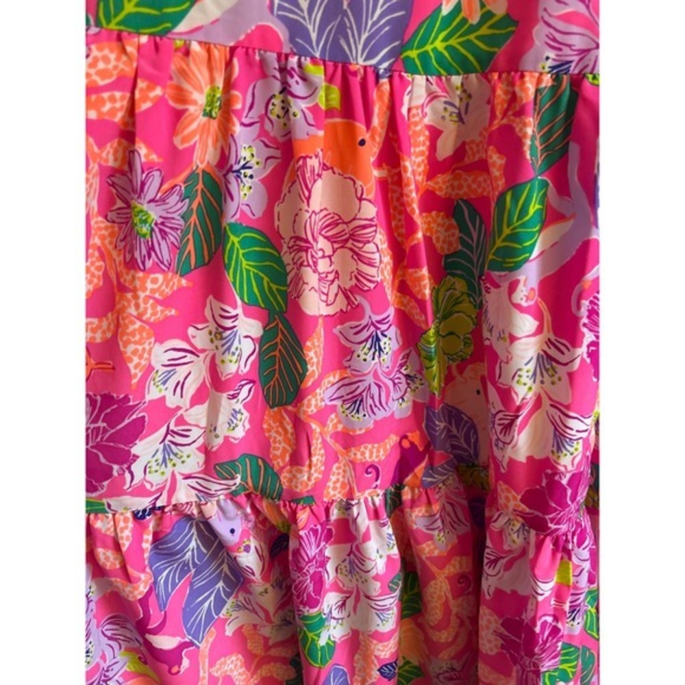 Lilly Pulitzer Grace Midi Dress Pink Isle Best of Friends Tie Back Sz 6 $258 - Picture 10 of 10